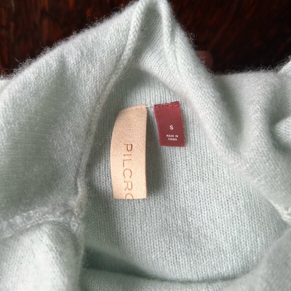 Pilcro Alani 100% Cashmere Funnel Neck Sweater Spring Green SM (Storied Series) - Picture 3 of 7